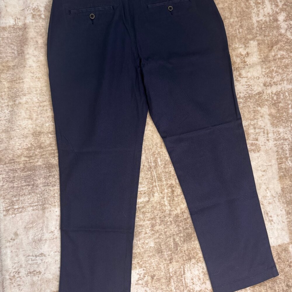 NWT Joseph Abboud Navy Blue Cotton Twill Chinos, 38x30 - Picture 3 of 4